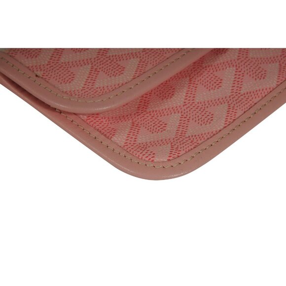 Goyard Pink Wallet Pouch Phone Case Travel Holder Sac File Card Snap Button - Picture 11 of 16